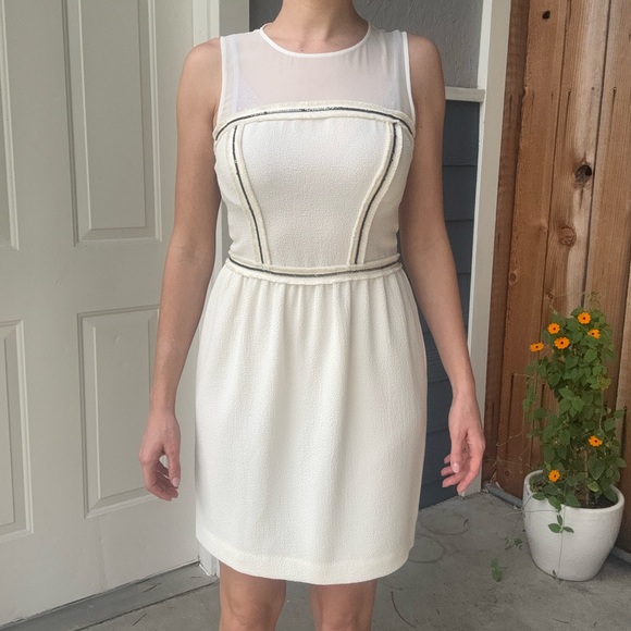 Sandro Rapprochement Dress in White - Picture 2 of 15